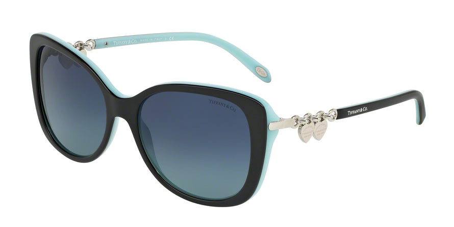 Tiffany TF4129F Rectangle Sunglasses  80559S-BLACK/BLUE 56-17-140 - Color Map black