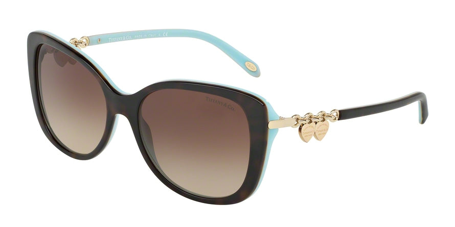 Tiffany TF4129F Rectangle Sunglasses  81343B-HAVANA/BLUE 56-17-140 - Color Map havana