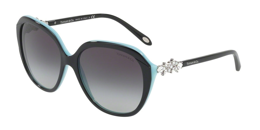 Tiffany TF4132BF Square Sunglasses  80553C-BLACK/BLUE 57-16-140 - Color Map black