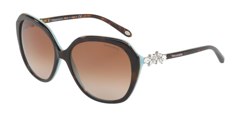 Tiffany TF4132BF Square Sunglasses  81343B-HAVANA/BLUE 57-16-140 - Color Map havana
