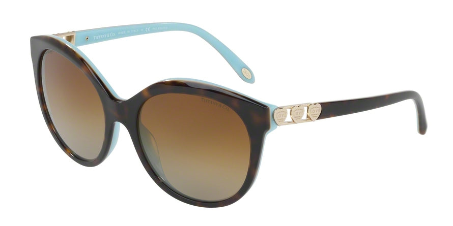 Tiffany TF4133F Round Sunglasses  8134T3-HAVANA/BLUE 56-18-140 - Color Map havana