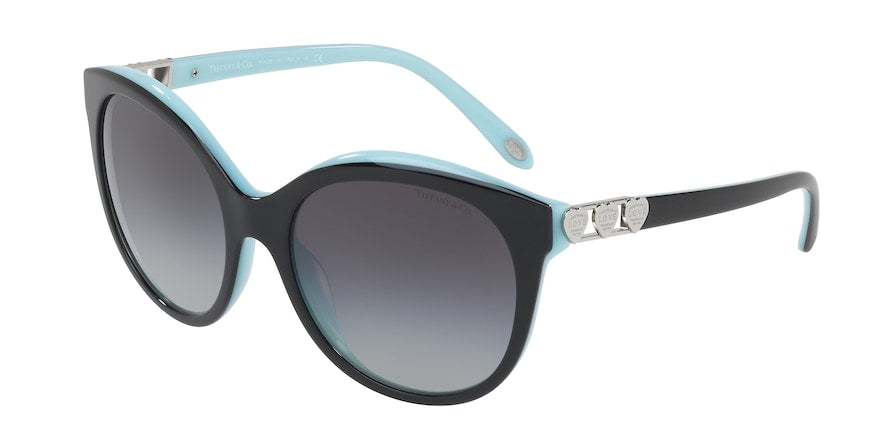 Tiffany TF4133 Round Sunglasses  80553C-BLACK/BLUE 56-18-140 - Color Map black