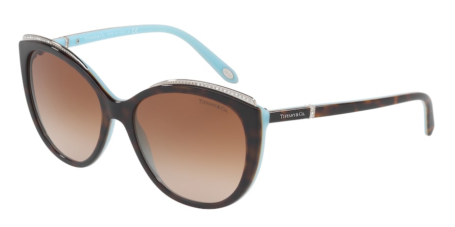 Tiffany TF4134B Cat Eye Sunglasses  81343B-HAVANA/BLUE 56-17-140 - Color Map havana