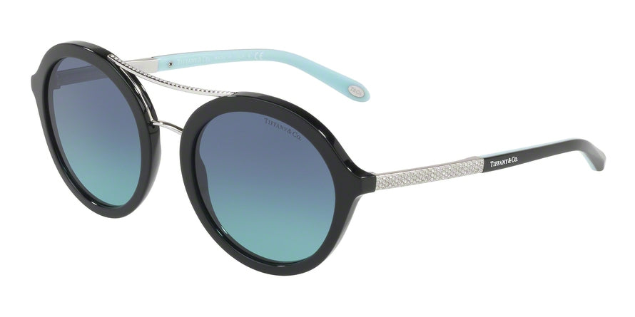 Tiffany TF4136B Round Sunglasses  80019S-BLACK 52-20-140 - Color Map black