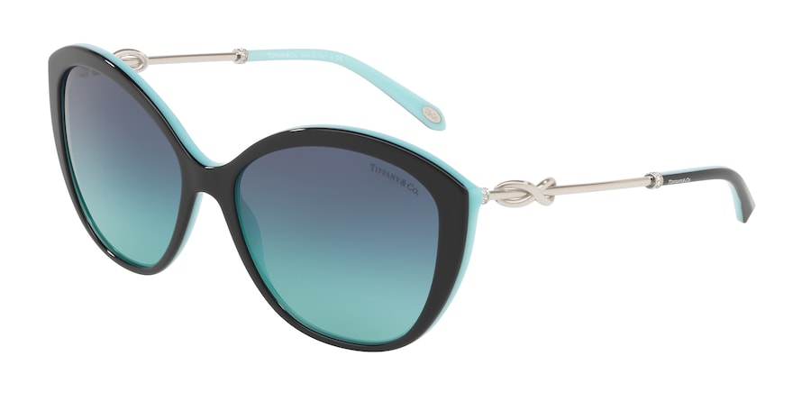 Tiffany TF4144BF Cat Eye Sunglasses  80559S-BLACK/BLUE 57-16-140 - Color Map black