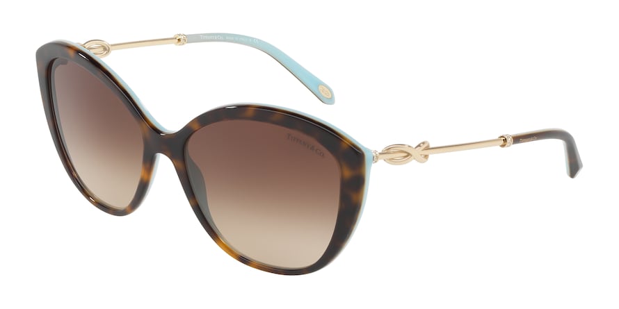 Tiffany TF4144B Cat Eye Sunglasses  81343B-HAVANA/BLUE 57-16-140 - Color Map havana