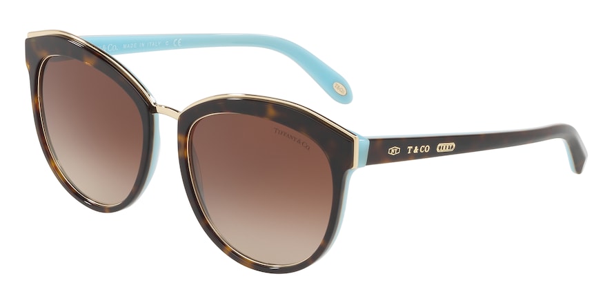 Tiffany TF4146 Phantos Sunglasses  81343B-HAVANA/BLUE 56-18-145 - Color Map havana