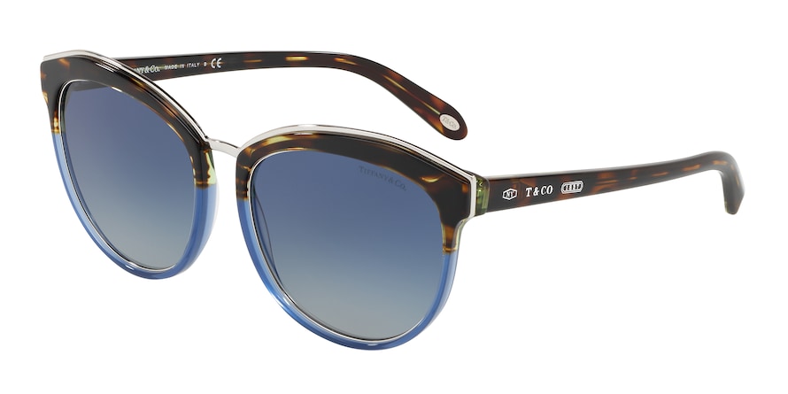 Tiffany TF4146 Phantos Sunglasses  82464L-HAVANA FADING BLUE 56-18-145 - Color Map blue