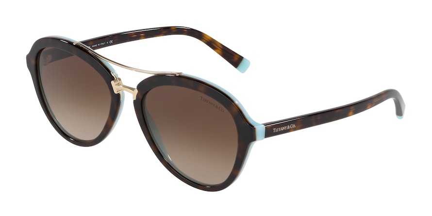 Tiffany TF4157 Pilot Sunglasses  81343B-HAVANA/BLUE 55-18-140 - Color Map havana