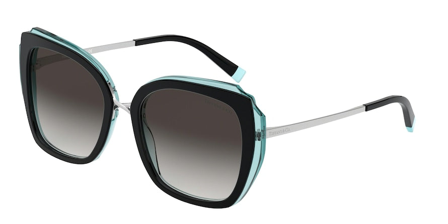Tiffany TF4160F Square Sunglasses  82853C-BLACK/TRANSPARENT BLUE 54-19-140 - Color Map black