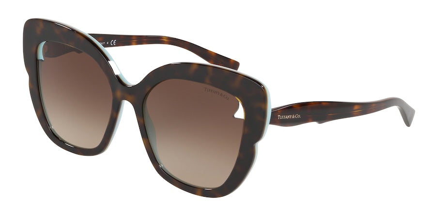 Tiffany TF4161 Square Sunglasses  81343B-HAVANA/BLUE 56-17-140 - Color Map havana