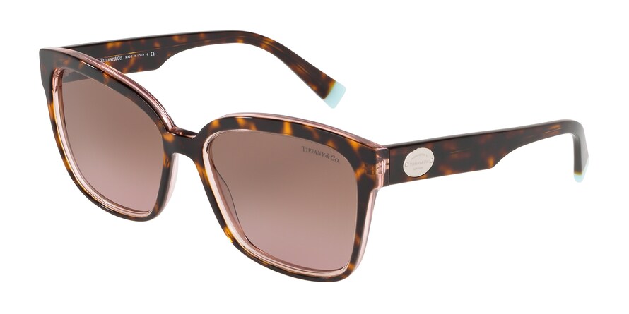 Tiffany TF4162F Square Sunglasses  82879T-HAVANA/TRANSPARENT PINK 56-17-140 - Color Map havana