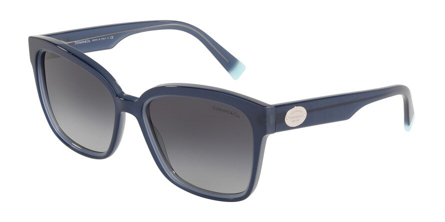 Tiffany TF4162F Square Sunglasses  82883C-BLUE/TRANSP BLUE GREY 56-17-140 - Color Map blue
