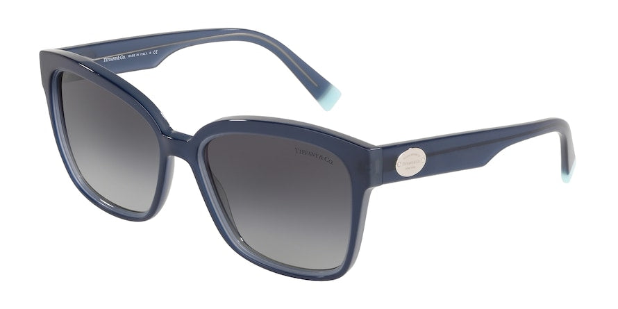 Tiffany TF4162 Square Sunglasses  82883C-BLUE/TRANSP BLUE GREY 56-17-140 - Color Map blue