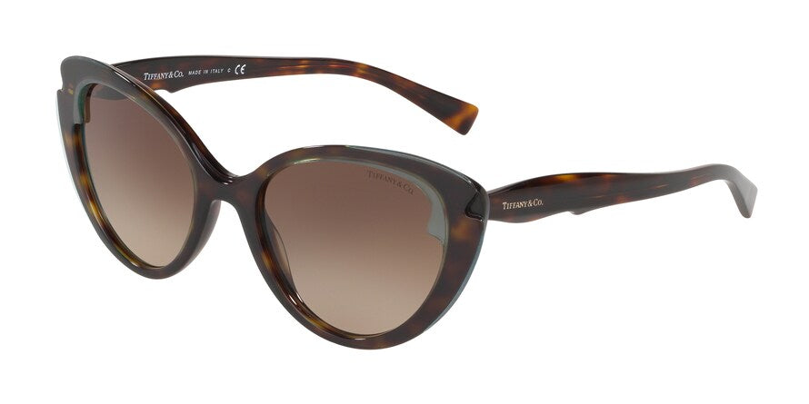 Tiffany TF4163F Cat Eye Sunglasses  82803B-CRYSTAL BLUE ON HAVANA 54-19-140 - Color Map light blue