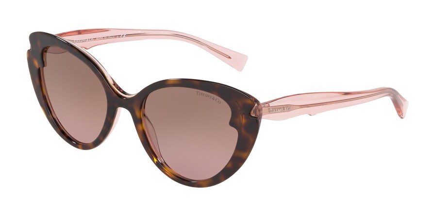 Tiffany TF4163F Cat Eye Sunglasses  82909T-HAVANA/PINK TRASPARENT 54-19-140 - Color Map havana