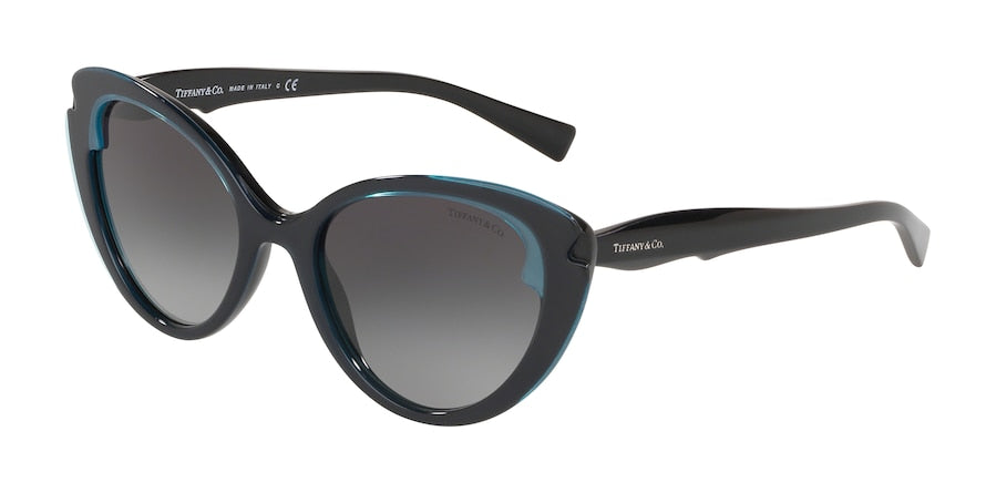 Tiffany TF4163 Cat Eye Sunglasses  82793C-CRYSTAL BLUE ON BLACK 54-19-140 - Color Map light blue