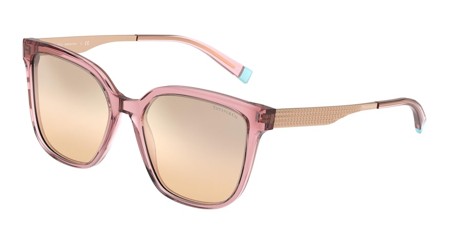 Tiffany TF4165F Square Sunglasses  82973D-PINK BROWN TRANSPARENT 54-17-140 - Color Map pink