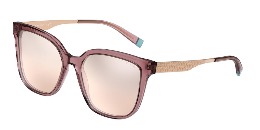 Tiffany TF4165 Square Sunglasses  82973D-PINK BROWN TRANSPARENT 54-17-140 - Color Map pink