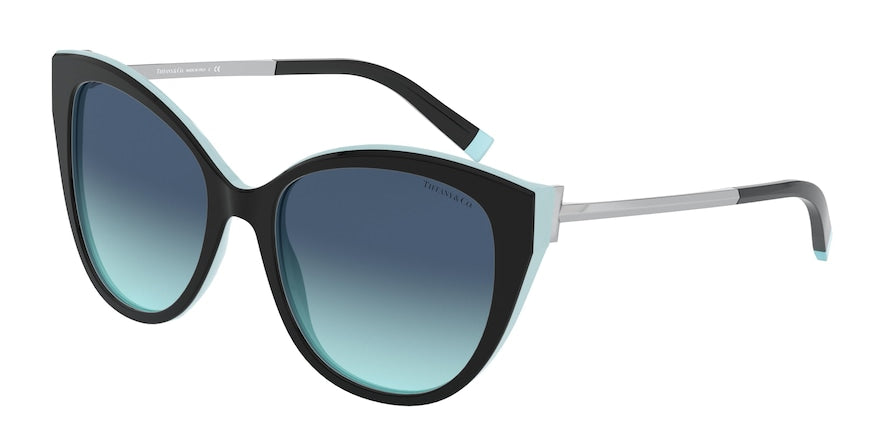 Tiffany TF4166F Cat Eye Sunglasses  80559S-BLACK/BLUE 55-18-140 - Color Map black