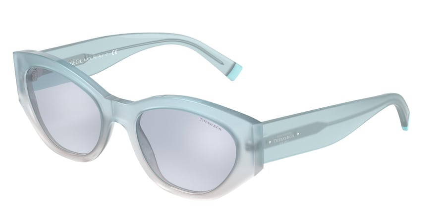 Tiffany TF4172 Oval Sunglasses  83167C-AZURE GRADIENT IVORY 54-19-140 - Color Map light blue