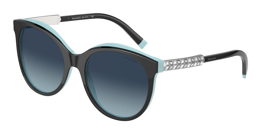 Tiffany TF4175B Cat Eye Sunglasses  80554U-BLACK ON TIFFANY BLUE 55-19-140 - Color Map black