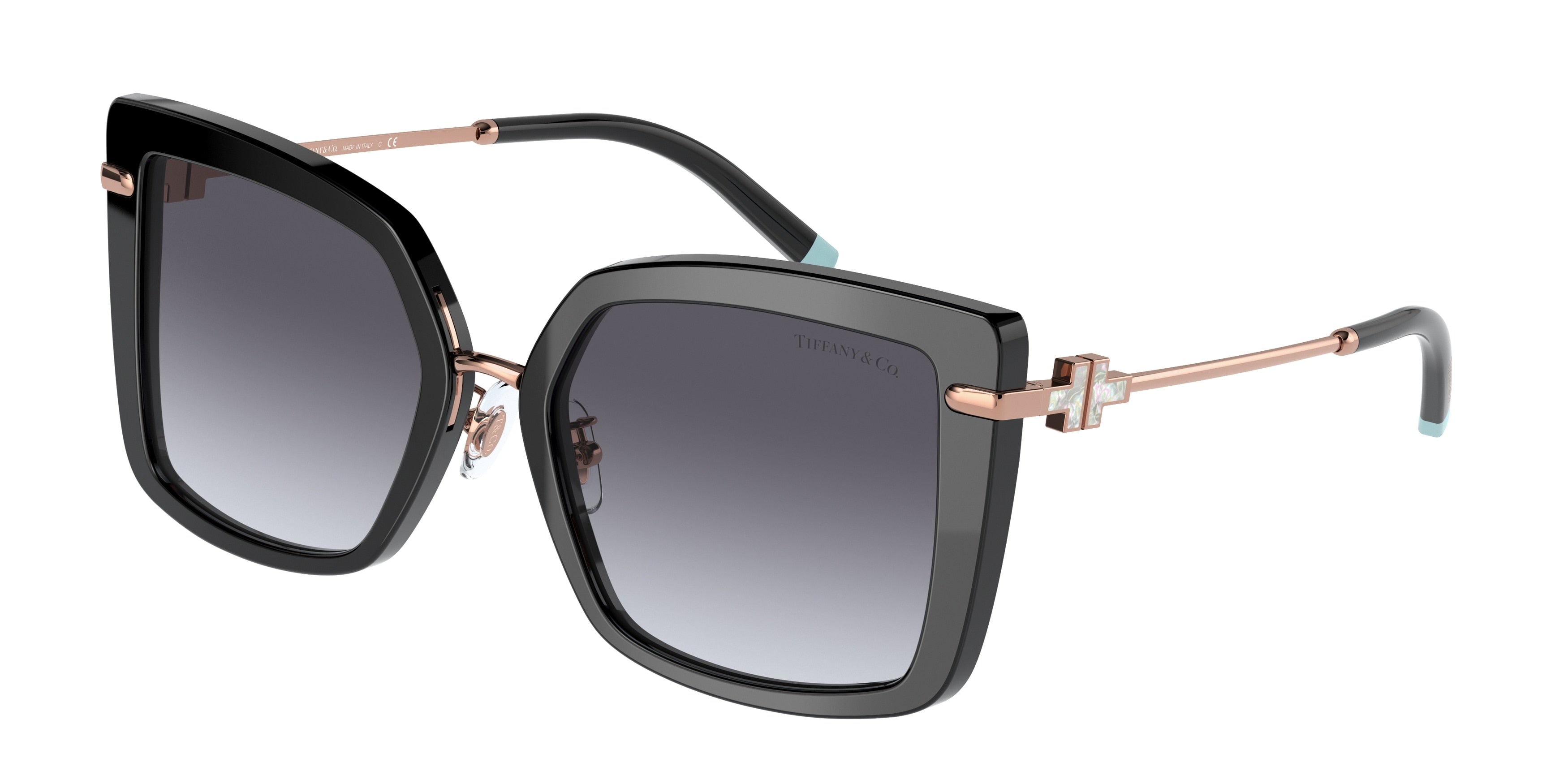 Tiffany TF4185F Square Sunglasses  80013C-Black 54-140-19 - Color Map Black