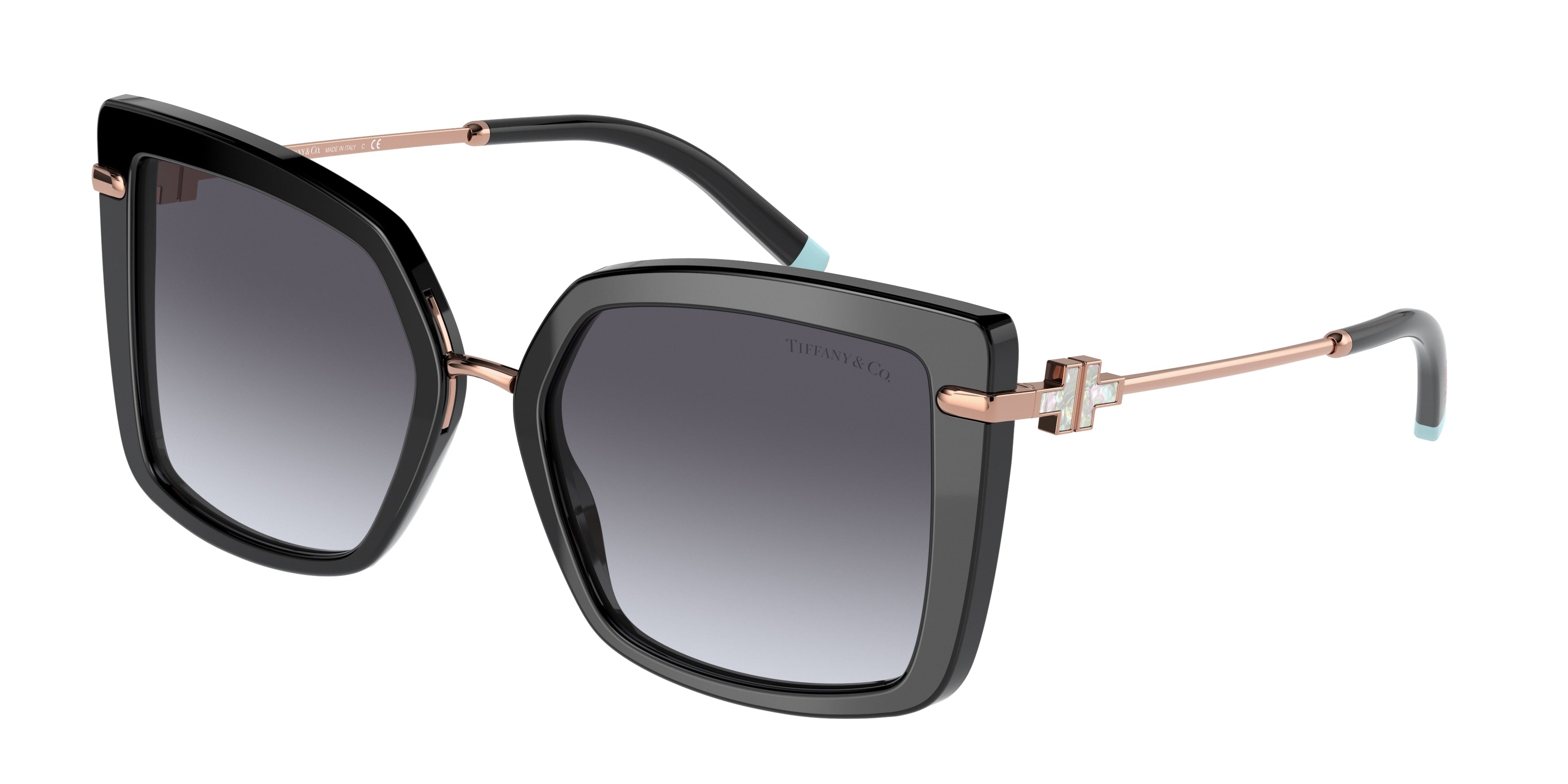 Tiffany TF4185 Square Sunglasses  80013C-Black 53-140-19 - Color Map Black