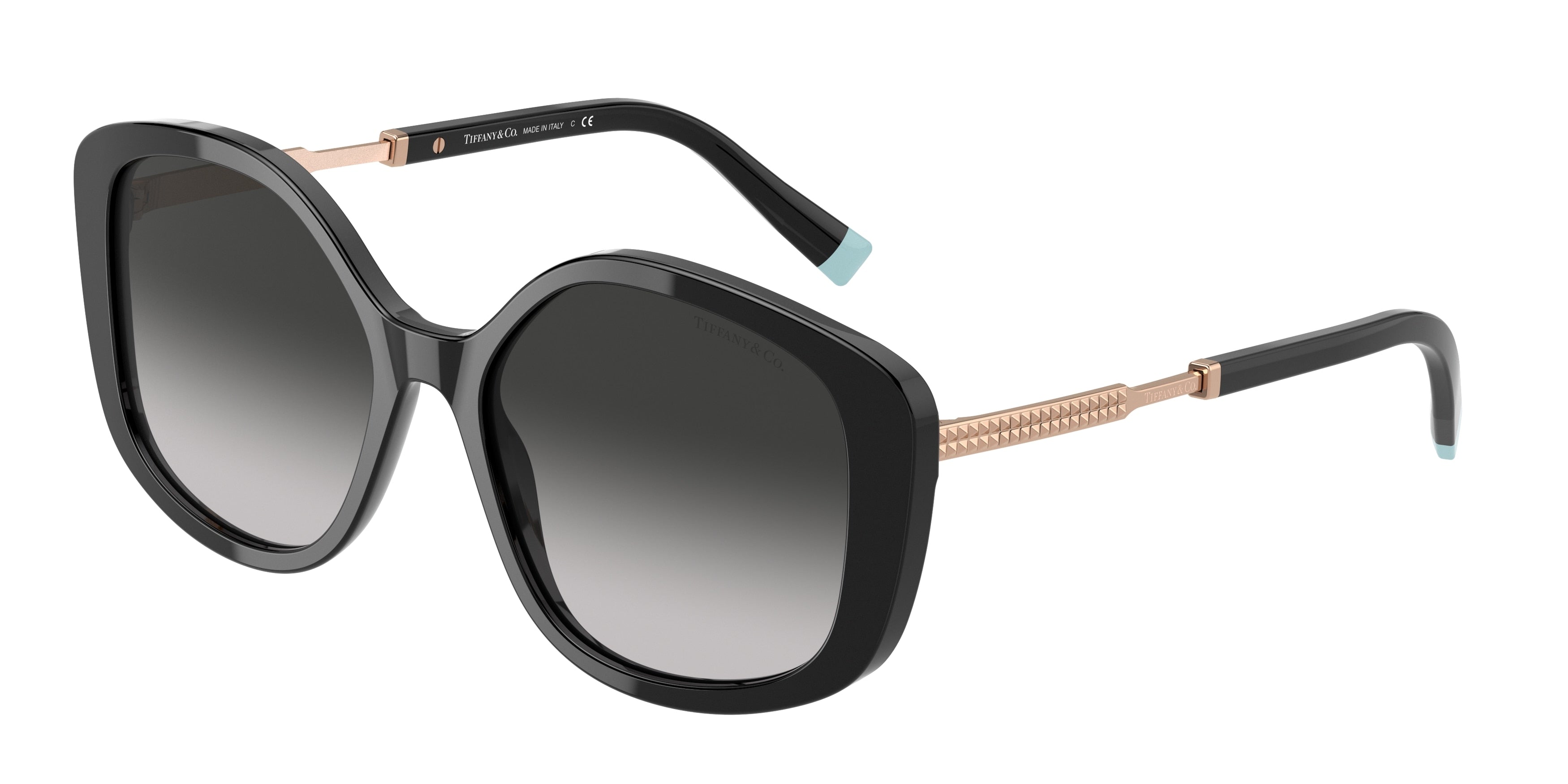 Tiffany TF4192 Irregular Sunglasses  80013C-Black 54-145-17 - Color Map Black