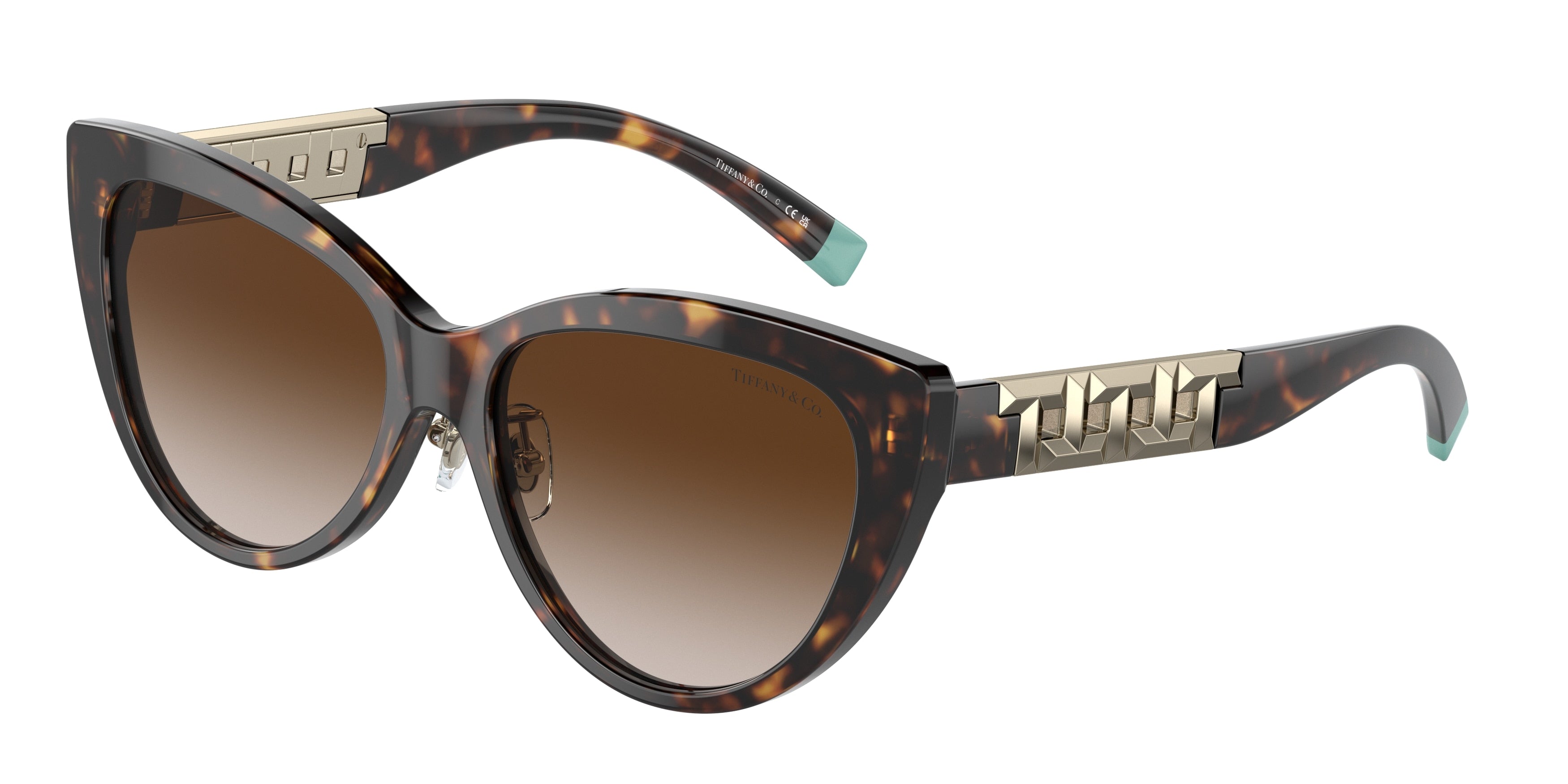 Tiffany TF4196F Cat Eye Sunglasses  80153B-Havana 56-140-16 - Color Map Tortoise
