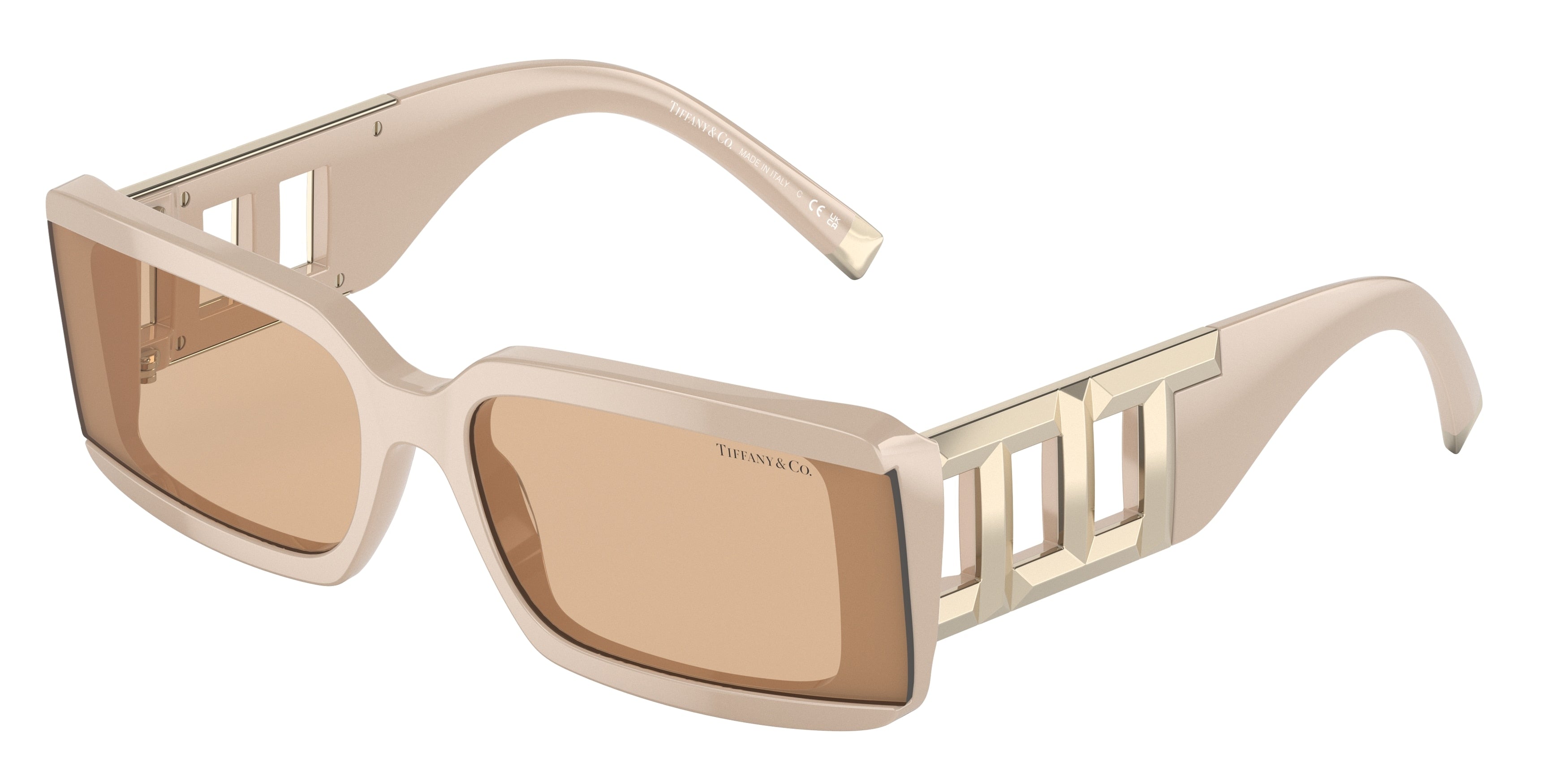 Tiffany TF4197 Rectangle Sunglasses  835973-Matte Solid Beige 62-140-17 - Color Map Beige