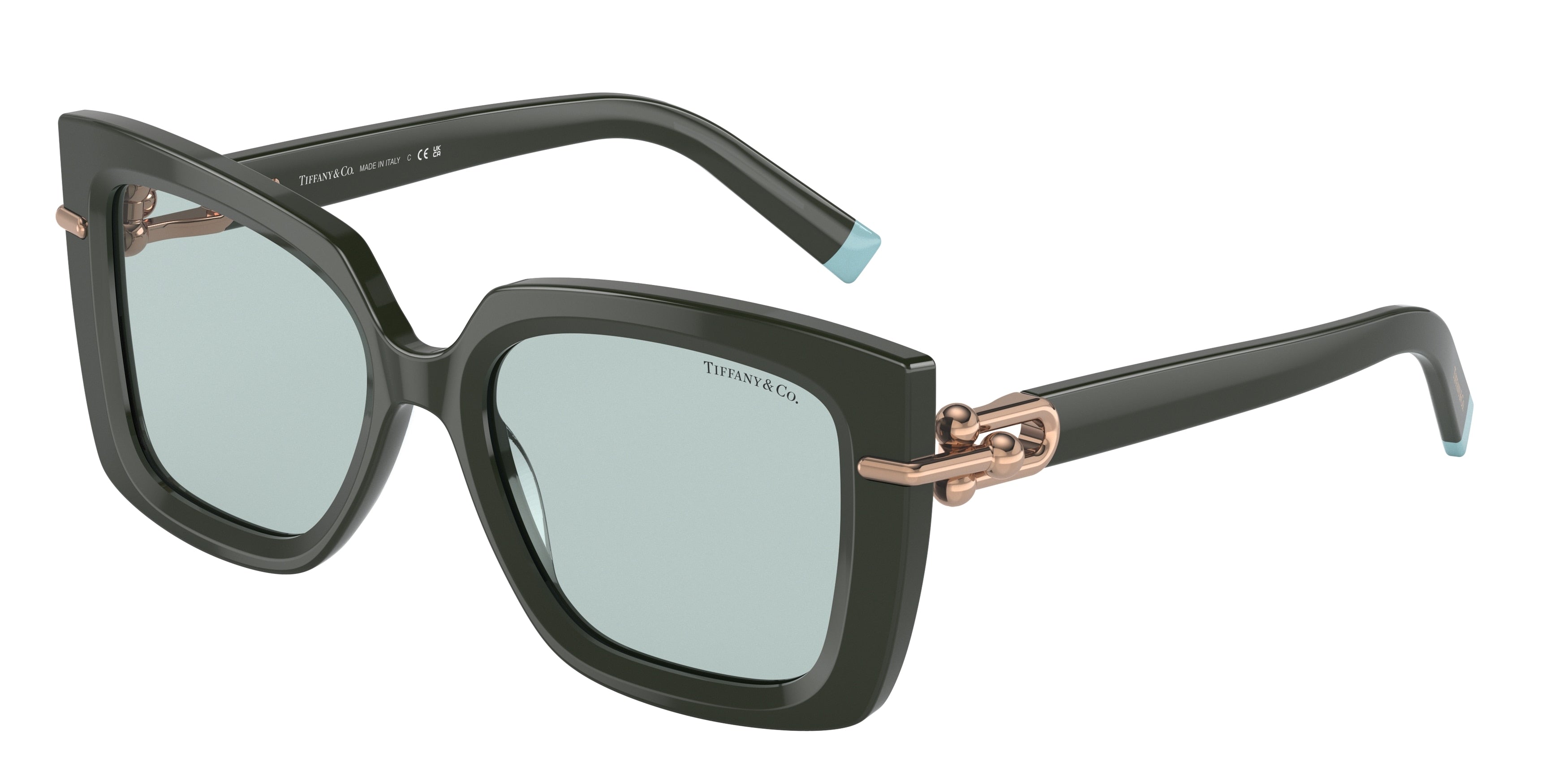 Tiffany TF4199F Butterfly Sunglasses  835672-Solid Dark Green 53-140-18 - Color Map Green