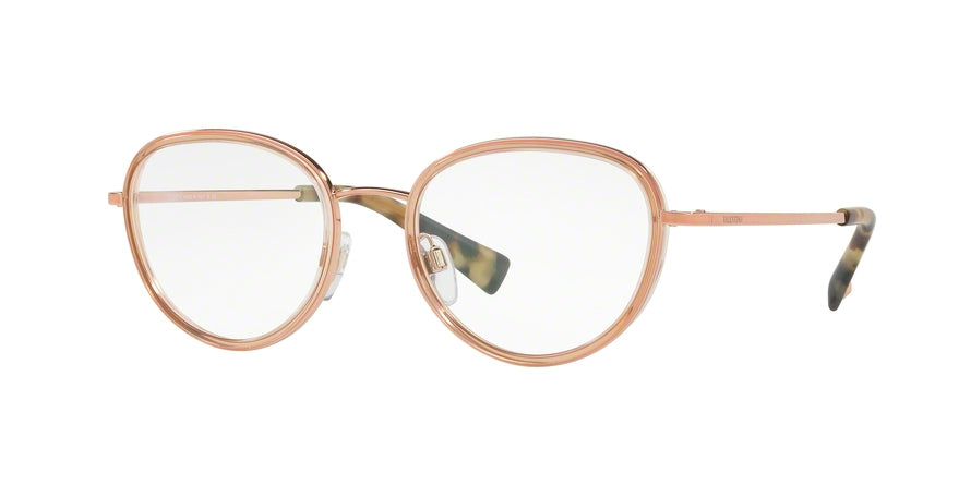 Valentino VA1002 Oval Eyeglasses  3004-ROSE GOLD 50-19-135 - Color Map brown