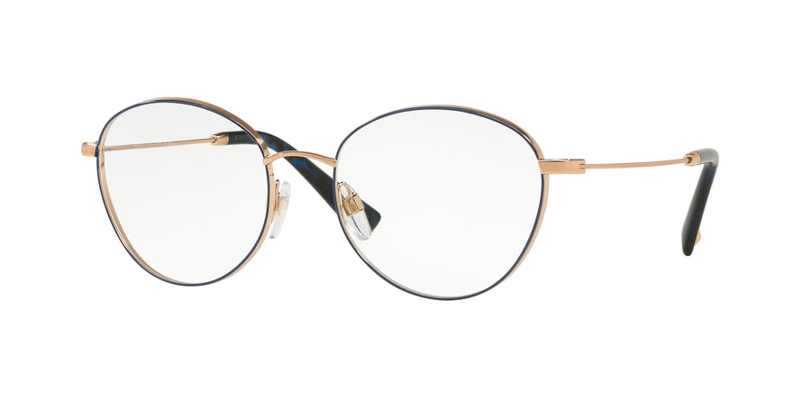 Valentino VA1003 Oval Eyeglasses  3031-ROSE GOLD BLUE 53-17-135 - Color Map blue