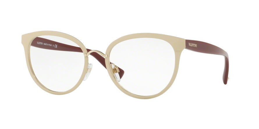 Valentino VA1004 Oval Eyeglasses  3008-BEIGE 52-19-140 - Color Map light brown