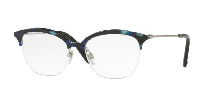 Valentino VA1005 Square Eyeglasses  3005-GUNMETAL/HAVANA BLUE 52-17-140 - Color Map blue