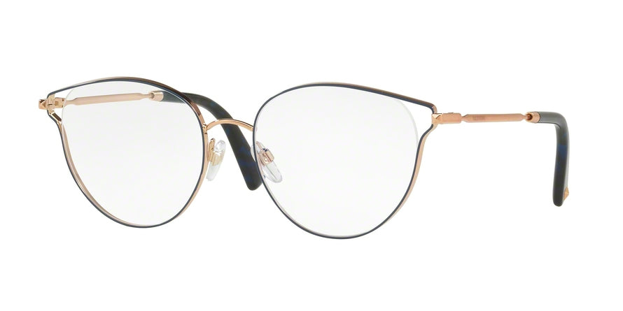 Valentino VA1009 Phantos Eyeglasses  3031-ROSE GOLD BLUE 53-17-140 - Color Map blue