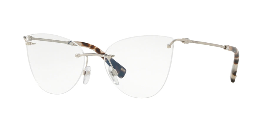 Valentino VA1012 Cat Eye Eyeglasses  3015-MATTE SILVER 55-16-140 - Color Map silver