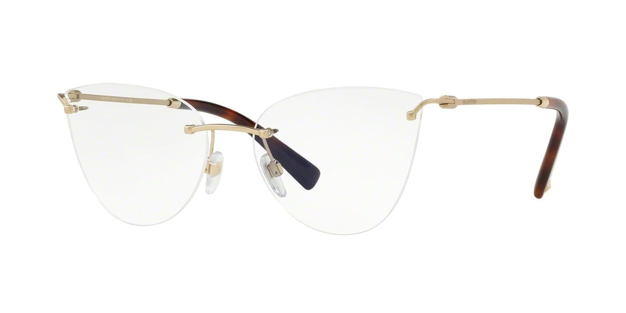Valentino VA1012 Cat Eye Eyeglasses  3016-MATTE LIGHT GOLD 55-16-140 - Color Map gold
