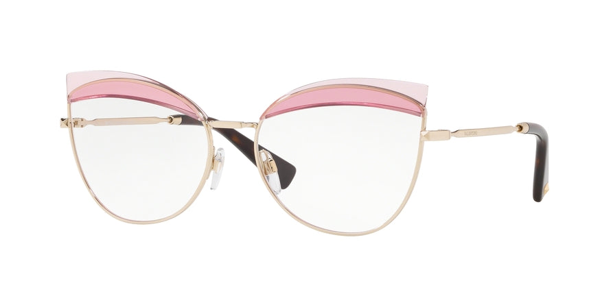 Valentino VA1014 Butterfly Eyeglasses  3003-LIGHT GOLD 56-17-135 - Color Map pink