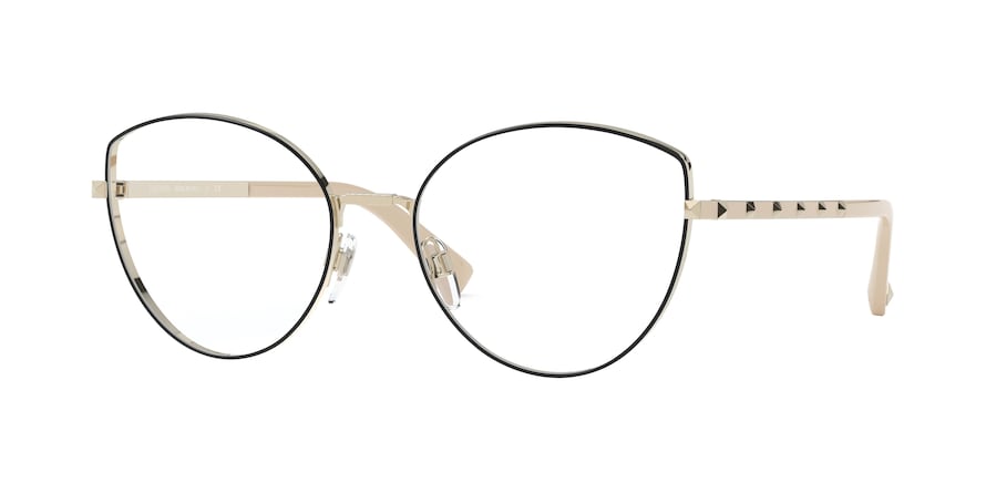 Valentino VA1018 Cat Eye Eyeglasses  3003-LIGHT GOLD/BLACK 55-18-140 - Color Map black