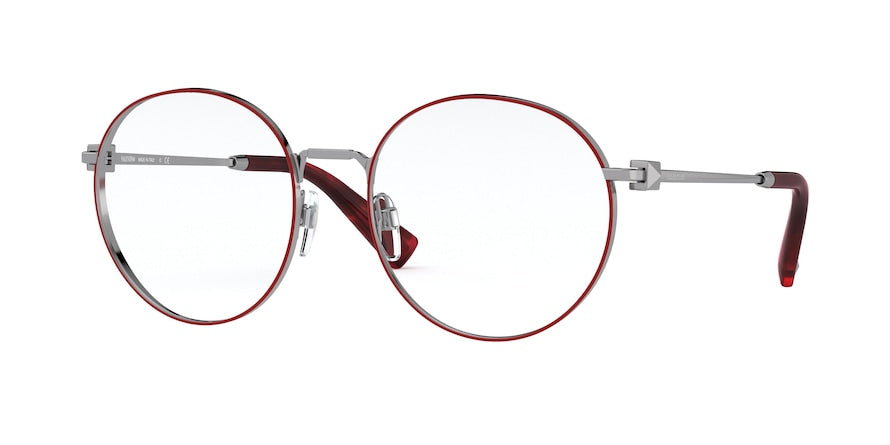 Valentino VA1020 Round Eyeglasses  3012-GUNMETAL/RED 54-18-140 - Color Map red