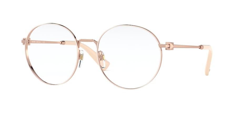 Valentino VA1020 Round Eyeglasses  3013-ROSE GOLD/BEIGE 54-18-140 - Color Map light brown