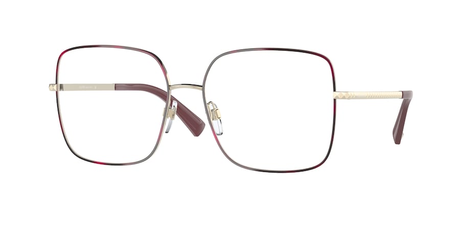 Valentino VA1024 Square Eyeglasses  3068-RED HAVANA/LIGHT GOLD 56-16-140 - Color Map havana