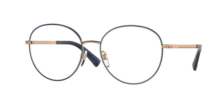 Valentino VA1025 Phantos Eyeglasses  3031-BLUE/ROSE GOLD 54-17-140 - Color Map blue
