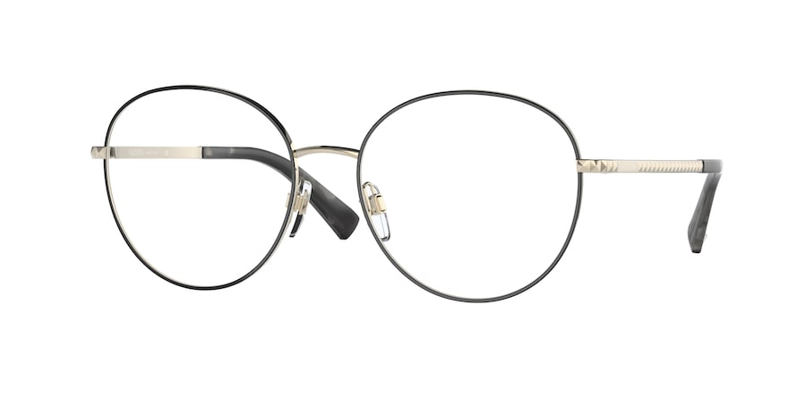 Valentino VA1025 Phantos Eyeglasses  3070-BLACK/LIGHT GOLD 54-17-140 - Color Map black