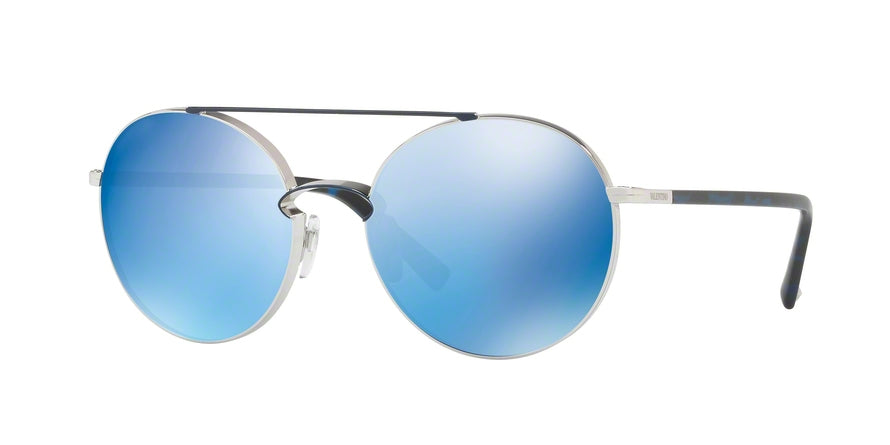 Valentino VA2002 Round Sunglasses  300655-SILVER/BLUE 55-18-140 - Color Map silver