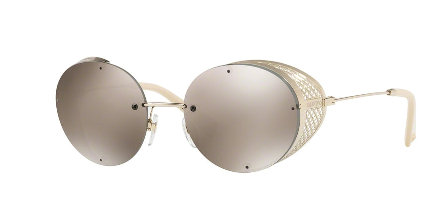 Valentino VA2003 Round Sunglasses  30035A-LIGHT GOLD 52-18-125 - Color Map gold