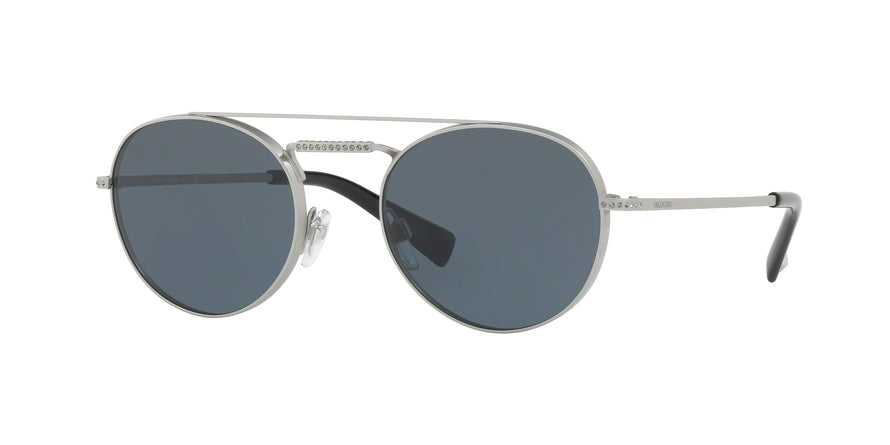 Valentino VA2004B Oval Sunglasses  301587-SANDBLAST MATTE SILVER 51-20-135 - Color Map silver