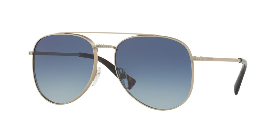 Valentino VA2007B Pilot Sunglasses  30164L-MATTE SANDBLAST LIGHT GOLD 56-16-135 - Color Map gold